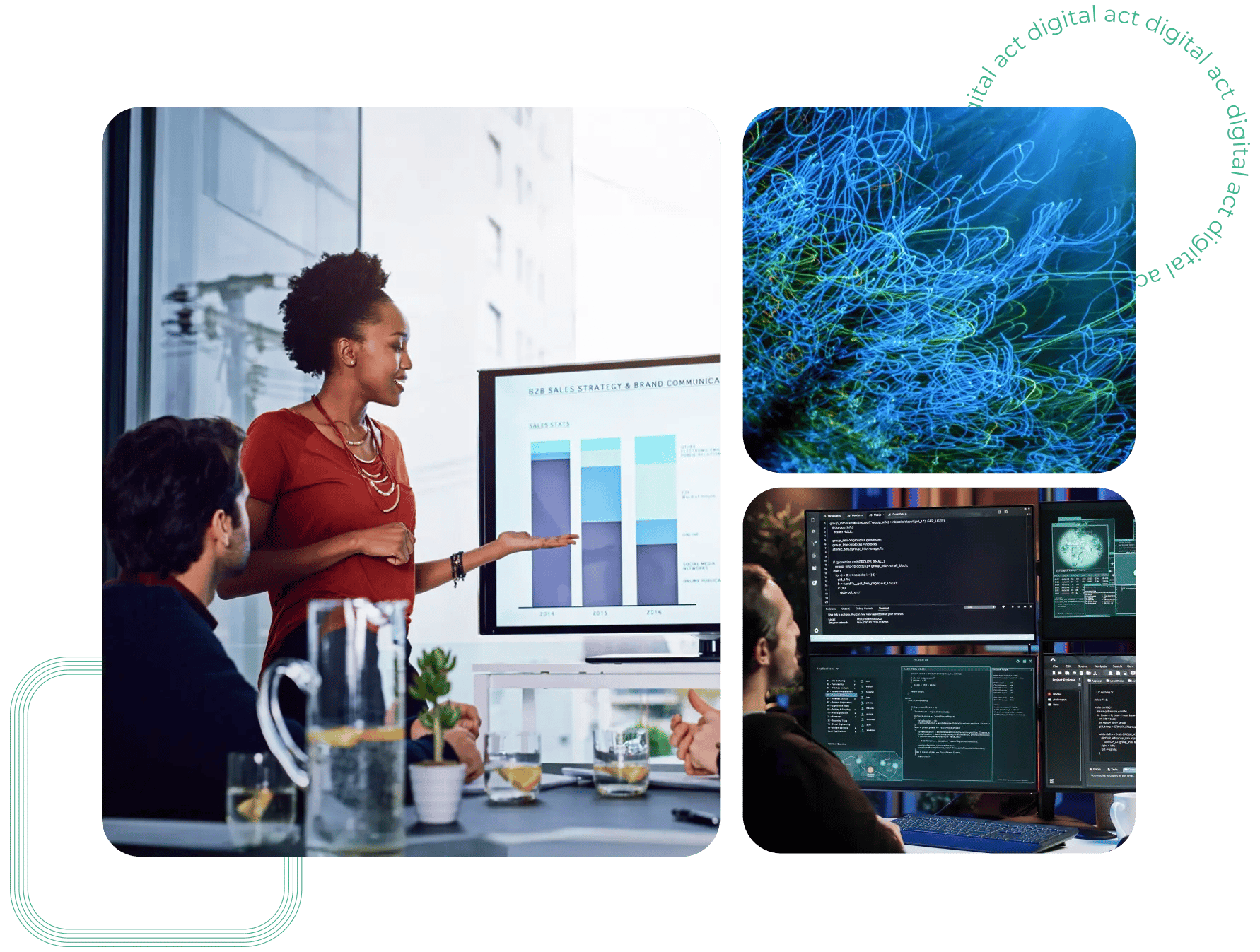Analystes de données travaillant sur des outils de visualisation de données